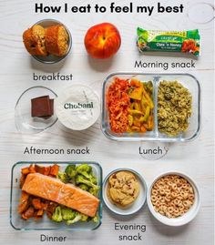 an image of healthy lunches with the words how i eat to feel my best