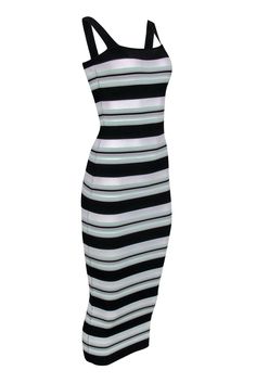 Get soft and stretchy with this ribbed maxi from Ronny Kobo! Made with a striped material, this fitted knit dress is a versatile beauty to take you from day to night with ease. Pair it with crisp sneakers for a daytime look for running errands, or go dark at night with some platform heels! Size XS 86% Rayon, 24% Spandex Ribbed knit Thick straps Square neckline Material provides lots of stretch Waist 18” Bust 22” Total length 48” Fitted Striped Ribbed Midi Dress, Striped Ribbed Fitted Midi Dress, Striped Ribbed Fitted Dress, Ribbed Striped Fitted Dress, Striped Ribbed Fitted Bodycon Dress, Fitted Knit Dress, Ronny Kobo, Knit Maxi Dress, Maxi Knit Dress