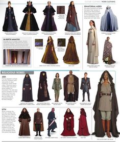 an image of costumes for people to wear in the lord's costume book, including cloaks and capes