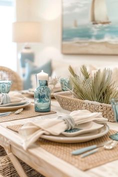 Coastal Dining Room Furniture: Seaside Charm Tips Hamptons Chic Decor, Seaside Dining Room, Coastal Dining Table Centerpiece, Hamptons Style Dining Room, Beachy Dining Room, Coastal Dining Room Ideas, Coastal Dining Room Decor, Coastal Dining Table, Beach House Dining Room