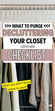 Tips to Declutter Your Home Closet! Clean Declutter and Organize Hacks. Declutter Closet Clothes, Decluttering Closet, How To Declutter Your Bedroom, Clothes Sorting, Closet Organizers & Garment Racks, Declutter Your Closet, Organizing Your Closet, Start Decluttering, How To Be More Organized