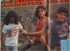 an article in a magazine about the band carnivor