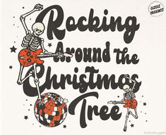 Rockin Around The Christmas Tree Theme, Rocking Around The Christmas Tree Theme, Christmas Tree Retro, Rockin Around The Christmas Tree, Retro Sublimation, Christmas Party Themes, Retro Logos, Christmas Drawing, Christmas Tree Themes