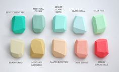 the colors of different shapes and sizes are shown