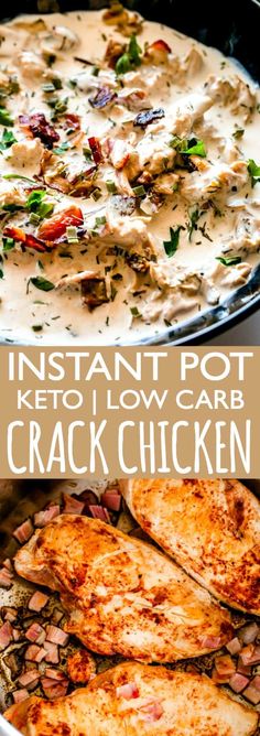 Instant Pot Crack Chicken is the delicious combination of chicken breasts, cream cheese, crispy bacon, and ranch seasoning mix, all cooked together to create a creamy, cheesy, and one incredibly awesome meal. This creamy crack chicken in the Instant Pot makes an easy low carb, keto dinner that you'll go back to again and again. #instantpot #instantpotchicken #crackchicken #footballpartyfood via @diethood Dinner Instapot, Low Carb Keto Dinner, Diethood Recipes, Workout Recipes, Chicken In The Instant Pot, Low Carb Instant Pot Recipes, Stuffed Chicken Breast Cream Cheese, Clean Bulk, Dinner Crockpot