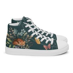 Sleeping FOX TEXTILE SNEAKERS, Red Fox Artistic Aesthetic Boho flowers Canvas Shoes, Converse-like Printed Fashion Footwear, Woodland Animals, Earth's Day Nature Lovers Gift Don't forget to treat your feet with care! The classic, stylish high top canvas shoes will be a great addition to your wardrobe. If you're fan of flower art in pastel palette this artistic textile sneakers is exactly what you need to look fancy and stylish this spring! Hi there! It's so nice to see you in my FairyMeDressUp shop. To ORDER chic, unique, fashion graphic sneakers CLICK to SHOP now!  EVERYDAY STYLE   Our passion is for design and our purpose is to make you smile. We take great pride in the shoes that we create and want each shoes to be loved as much as we have enjoyed creating it.   Add a personal touch to Aesthetic Boho, Artistic Aesthetic, Printed Fashion, Flowers Canvas, Shoes Converse, Boho Flowers, Pastel Palette, Fashion Footwear, Woodland Animal