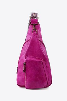 Type: Sling bag Picture style: Ghost mannequin, flat lay Pattern type: Solid Bag size: Medium Strap type: Adjustable Material: PU leather Imported Measurement: 7*3*14 in Strap length: 21-40 in Sling Bag Pattern, Bag Picture, Ghost Mannequin, Color Magenta, Leather Sling Bag, Picture Style, The Feels, All The Feels, Sling Bag