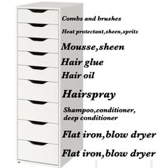 an advertisement for hair dressers with different types of drawers