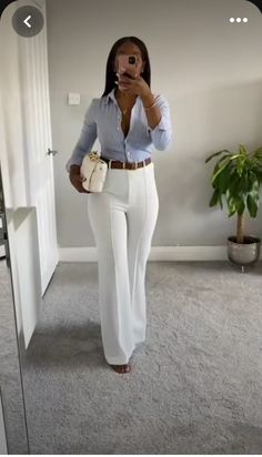 Corporate Outfits For Women Summer, Modern Business Woman Work Outfits, White Business Outfit Black Women, Corporate Baddie Summer Outfits, Elegant White Business Sets, Corporate Outfits Summer, Black Female Lawyer Fashion, Black Woman Corporate Aesthetic, Real Estate Agent Attire Women