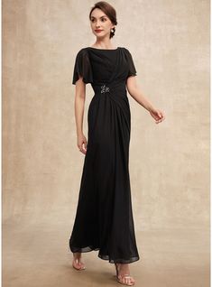 JJ's House Beading Pleated Chiffon Scoop Spring Summer Winter Fall A-line General Plus No Leg Slit Back Zip Scoop Elegant Simple Black Height:5.8ft（176cm） Bust:32in（82cm）Waist:24in（61cm）Hips:35in（89cm） No Ankle-Length Black Model Name:Mafe  Height:5.7ft（173cm）  Bust. #JJ's House #Beading #Pleated #Chiffon #Scoop #Spring #Summer #Winter #Fall #Aline #General #Plus #NoLegSlit #BackZip #Scoop #Elegant #Simple #Black #No #AnkleLength #Black Bride Silhouette, Chiffon Ruffle Dress, Ruffle Beading, Mother Of Groom Dresses, Two Piece Homecoming Dress, Chiffon Evening Dresses, Bride Groom Dress, Mob Dresses, Beaded Chiffon