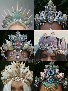 Halloween mermaid crown Halloweenský Makeup, Mermaid Stuff, Mermaid Halloween, Ren Fest, Smink Inspiration