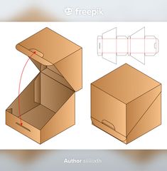 an open cardboard box with the lid and bottom section cut out to show how it's inside