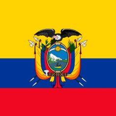 the flag of colombia is shown in red, yellow and blue with an eagle on top