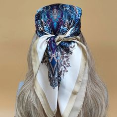 "Four Seasons Design Headscarf: Stylish and versatile, this headscarf features a beautiful design representing all four seasons. Made from high-quality materials, it offers comfort and elegance year-round. Perfect for adding a touch of charm to any outfit, this headscarf is a must-have accessory." Material: Silk Material: Polyester Processing Time: Once your order is received, processing time could take up to 3 business days. After your order is processed our supplier's manufacturing team will t Elegant White Bandana Scarf, Elegant White Bandana, Trendy One-size Headscarf As Gift, Elegant Adjustable Spring Bandana, Elegant One Size Bandana Headband, Elegant One Size Headband Bandana, Elegant Multicolor Silk Scarf For Winter, Elegant Headband Style Bandana, Elegant Summer Scarf With Bandana Print