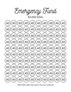 the printable emergency finder for $ 4, 000 goal is shown in black and white