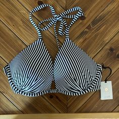 Nwt Shade & Shore Bikini Top Size 34d Fitted Striped Bra-friendly Swimwear, Shades For Women, Womens Swim, Shades, Black White, Black And White, Women Shopping, White, Color