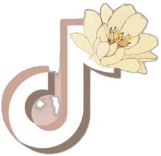 the letter j has a flower in it's center and is shaped like a treble