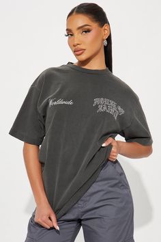 Available In Black Wash. Crew Neck Short Sleeve Front And Back Screen Washed Stretch Disclaimer: Due To The Printing Process A Difference In Saturation May Occur. Each Garment Is Unique. 100% Cotton Imported | House Of Saints Vintage Wash Tee Shirt in Black Wash size XL by Fashion Nova City Design, Graphic Tees Women, Top Tee, Black Tee, Womens Clothing Tops, Fashion Nova, Tee Shirt, Short Sleeves Tops, Graphic Tees