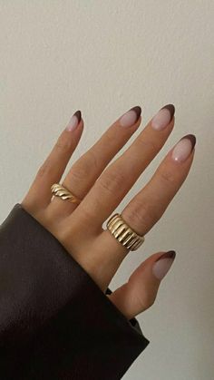 Brown Acrylic Nails, Beige Nails, Dark Nails, Brown Nails, Short Acrylic Nails, Best Acrylic Nails