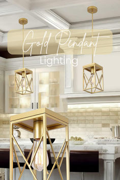 Gold Modern Pendant Lighting cage style