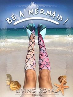 A pair of socks can transform your feet into flippers. Use 'Get10off' for 10% off all orders. Start expressing yourself from head to toe. Check out our collections of the coolest socks on planet earth! $3 flat-rate shipping on all US orders. Mermaid Socks, Mermaid Tail Pattern, Sophie's Choice, Knee High Stockings, Crazy Socks, Knee Socks, Knee High Socks, Casual Socks