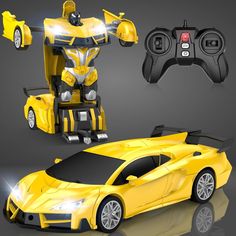 an image of a yellow car with remote controls