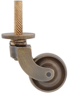 an old fashioned pulley with a wooden handle