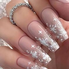 Fake Nails Long, Fake Nails Designs, Christmas Nail Art Designs, Festival Nails, Nails Long, Xmas Nails, Girls Nails, Stick On Nails, Christmas Nail