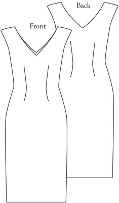 the front and back views of a dress