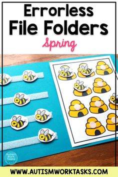 an image of a book with bees on it and the title below that reads, erroless file folders spring