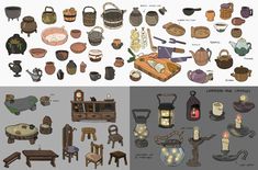 an image of various objects that are being used in the video game harry's potter