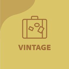 an image of a suitcase with the word vintage on it