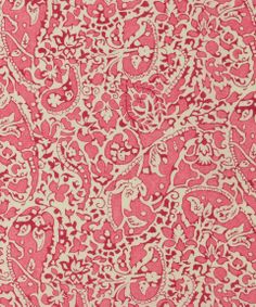 a pink and white paisley print fabric