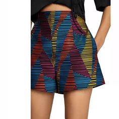 Bcbgmaxazria Womens Black High Waist Geometric Stripe Shorts Guaranteed Authentic. Price: $158.00 New With Tags Never Worn Size 6 Multicolor Bottoms With Geometric Pattern For Summer, Chic Summer Bottoms With Geometric Pattern, Chic Multicolor Fitted Shorts, Multicolor Short Bottoms For Party, Multicolor Bottoms For Summer Night Out, Multicolor Bottoms For Night Out In Summer, Chic Multicolor Bottoms, High Waisted Dress, Culotte Shorts