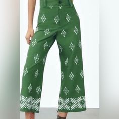 Brand New Zara Xl Wide Leg Crop Pants Zara Jumpsuit, Wide Leg Crop Pants, Boho Pants, Crop Pants, Zara Pants, Pants Color, Cropped Pants, Pant Jumpsuit, Wide Leg