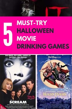 the movie poster for 5 must - try halloween movies drinking games are fun and easy to do