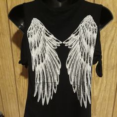 New. Never Worn Wings Color, Off The Shoulder Blouse, Painted Clothes, Hot Topic, Angel Wings, Off The Shoulder, Top Blouse, Blouses, Womens Tops