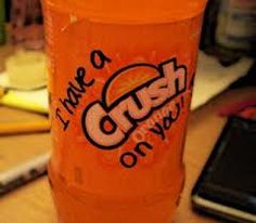 an orange drink with the words crush on it