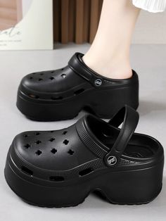 Hollow Crocs Sandals Slippers Platform Shoes WHITE-37-38 High Crocs, Crocs Heels, Crocs Platform, Sandals Crocs, Crocs Slippers, Slippers Platform, Platform Shoes Sandals, Black Crocs, Crocs Fashion