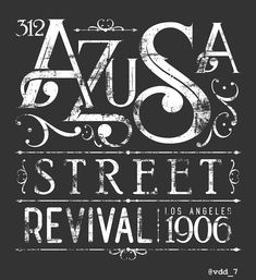 an old poster with the words ausa street revival in white on a black background