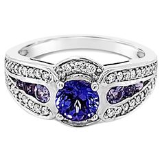 Levian 14K Yellow Gold Tanzanite Set Flared Band Fashion Ring Size 6.25 Chocolate Diamond Ring, Round Diamond Halo, Levian Jewelry, Band Fashion, Diamond Halo Ring, Rose Gold Diamond Ring, Le Vian, Vintage Style Rings, Tanzanite Ring