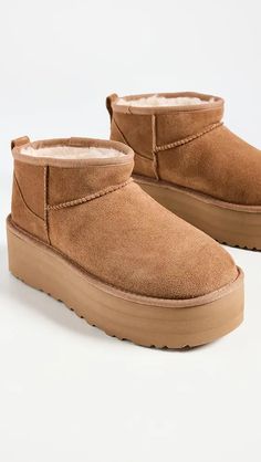 UGG Classic Ultra Mini Platform Boots | Shopbop Ugg Ultra Classic Mini, Ugg Classic Mini Boot, Chestnut Uggs, Chestnut Boots, Short Uggs, Ugg Classic Ultra Mini, Fall Winter Shoes, Black Uggs, Ugg Mini