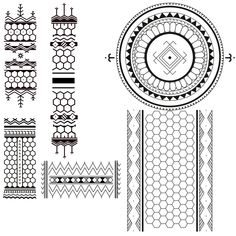 the different patterns and designs used in this project are shown here, including an ornamental design