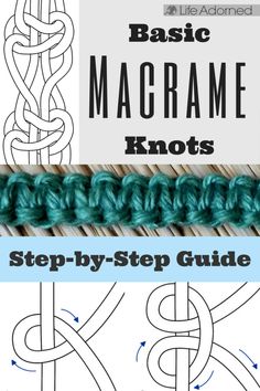 the basic macrame knot is shown with instructions to make it easier for beginners