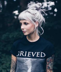 Flattering Bangs, Top Knot Bun, Flattering Hairstyles, Baby Bangs, Bangs Hairstyles, Straight Bangs, Silver Hair Color