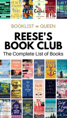 the complete book list for reese's book club, which includes books from different authors