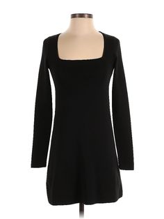 Zara Casual Dress Size: X-Small Black Dresses - used. No Fabric Content, Mini, Square, Short, Long Sleeve | Zara Casual Dress: Black Dresses - Size X-Small Cheap Zara Long Sleeve Mini Dress, Casual Dress Black, Black Casual Dress, Black Dresses Casual, Short Long, Black Dresses, Zara Black, Black Casual, Casual Dresses For Women