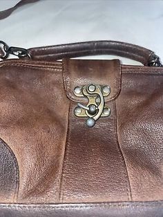 VINTAGE ADVENTURE BOUND LEATHER PURSE | eBay Vintage Satchel With Metal Hardware For Travel, Vintage Leather Satchel With Snap Closure, Vintage Travel Satchel With Snap Closure, Vintage Adventure, Painted Purse, Bucket Purse, Vintage Suede, Hand Bags, Leather Purse