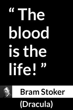 a black and white photo with a quote from bram stoker dracula on it