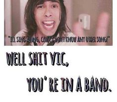 Vic Fuentes Funny, Emo Memes, Kellin Quinn, Band Humor, Love Band, Punk Rock Bands, Band Memes, Black Veil Brides, Pierce The Veil